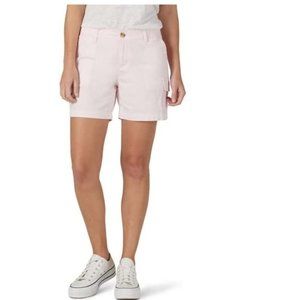 Lee Women's Flex-to-go Mid-Rise Seamed Cargo Shorts Size 20 Light Pink NWT